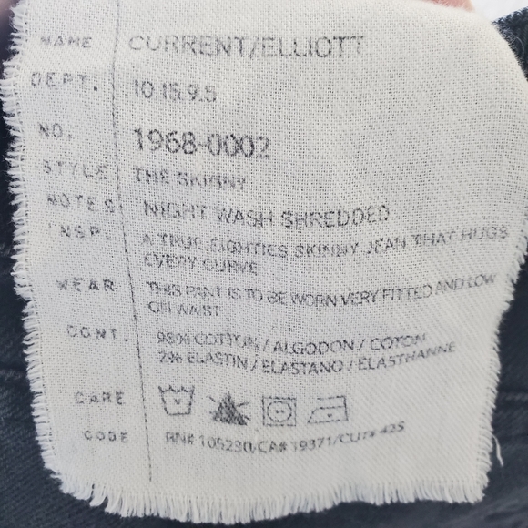 Current Elliot the skinny night wash shredded jean - Picture 10 of 10